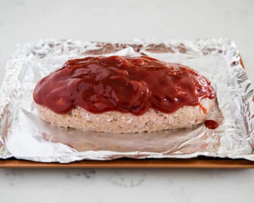 turkey meatloaf on pan