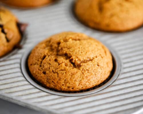 pumpkin muffins in pan