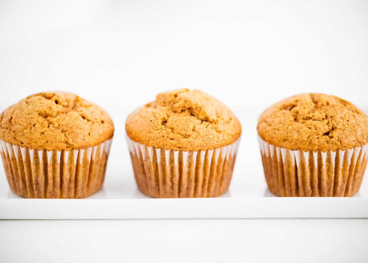 pumpkin muffins on white plate