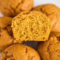 Sliced pumpkin muffins.