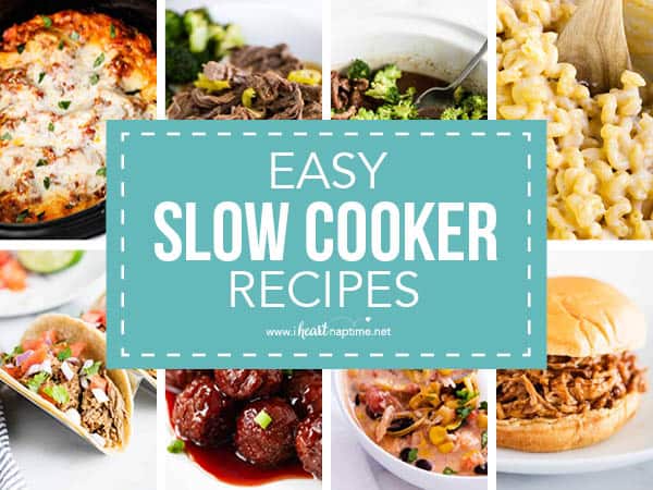 Collage of slow cooker recipes.