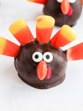 turkey oreo balls on counter