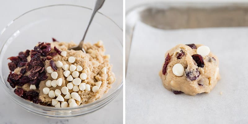 White chocolate cranberry cookie dough.