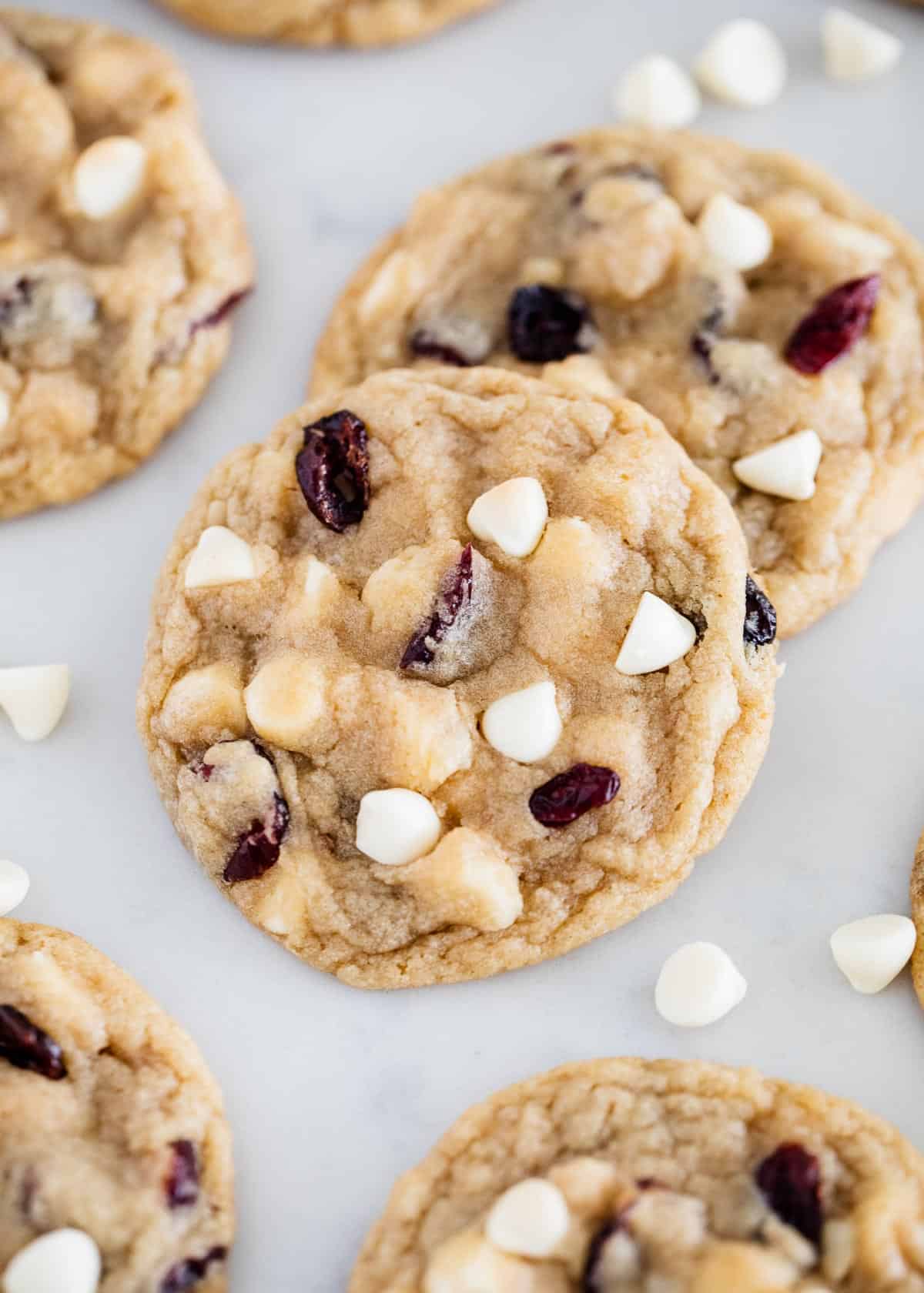 White chocolate cranberry cookies.