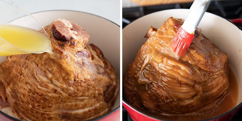 basting baked ham