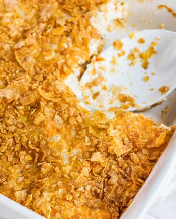 pan of cheesy potatoes