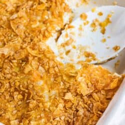 pan of cheesy potatoes