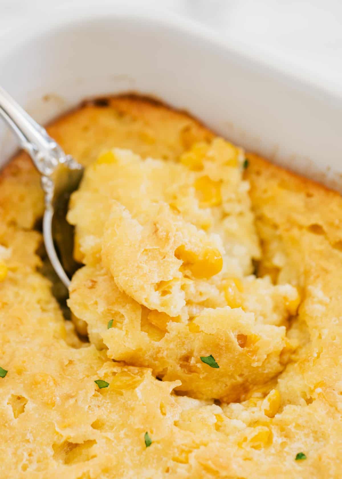 Spoonful or corn casserole.