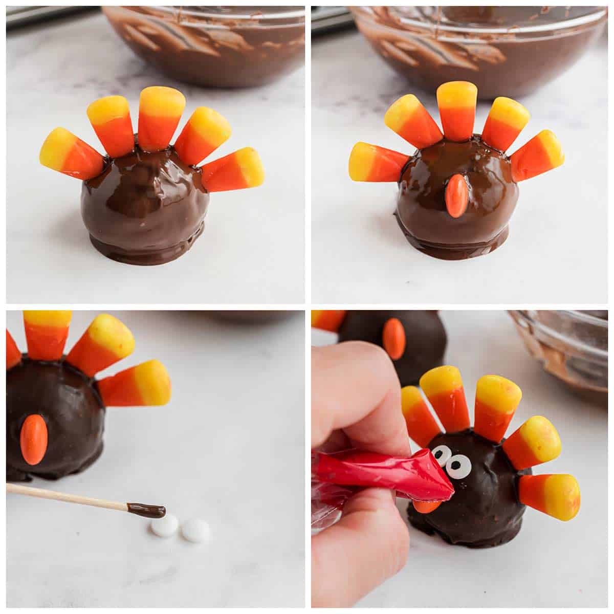 How to make turkey oreo balls.