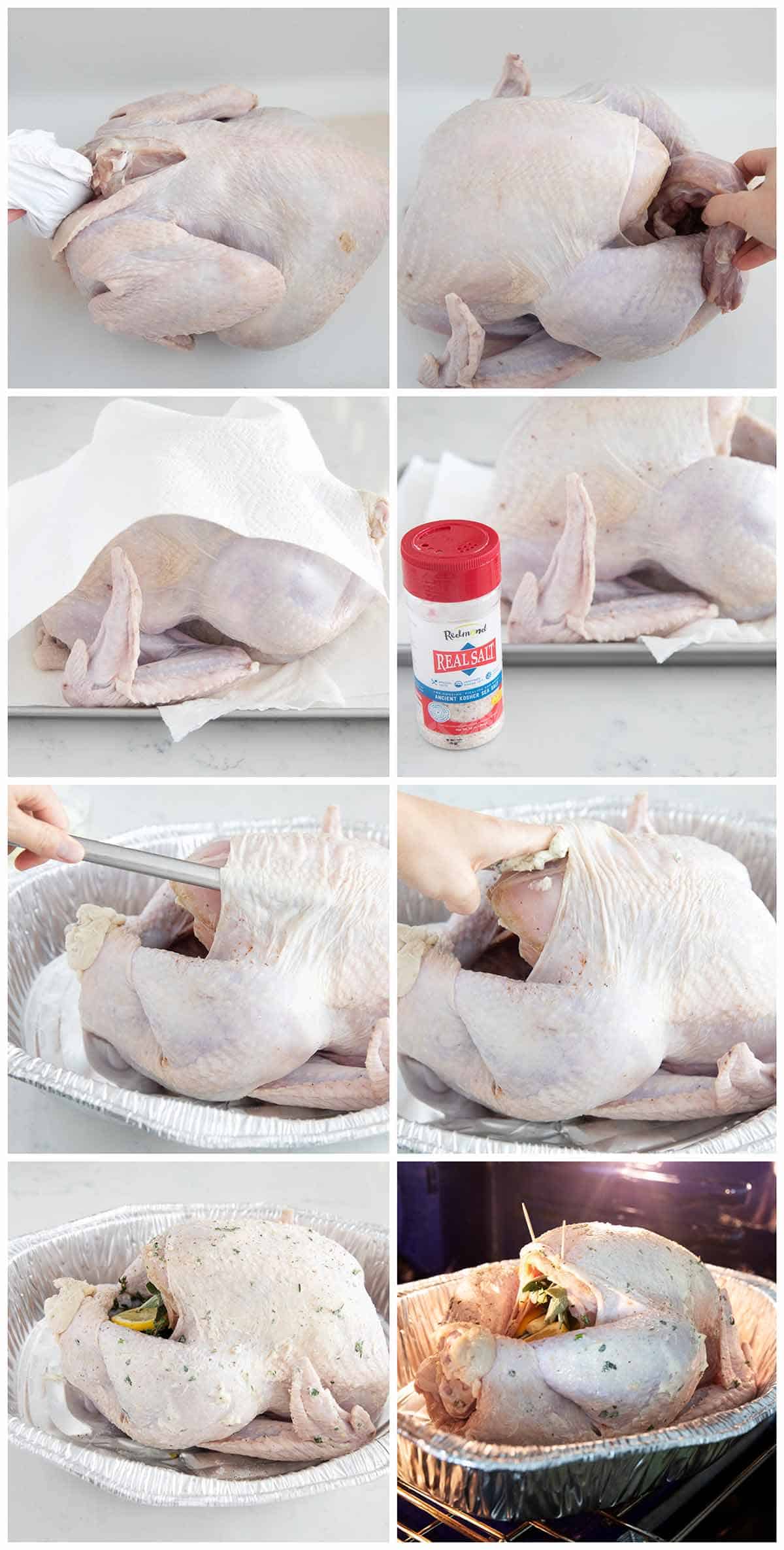 Prepping a turkey.