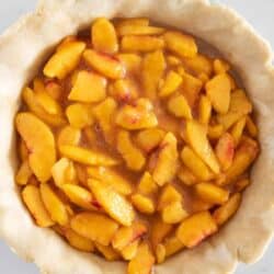 peach pie filling in pie crust