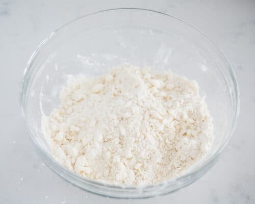 flour crumbs in bowl