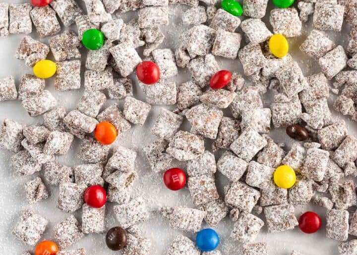 puppy chow on wax paper