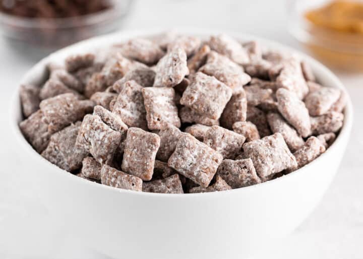 puppy chow in white bowl