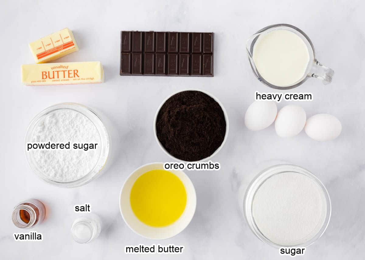 Chocolate silk pie ingredients on counter.