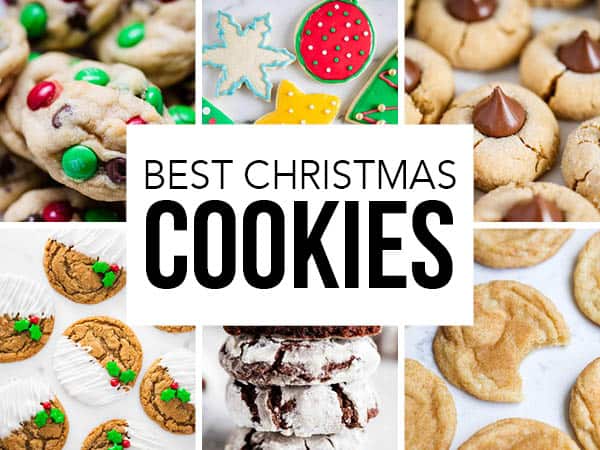Collage of Christmas cookies.