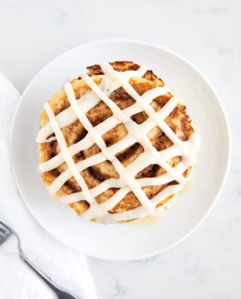 cinnamon roll pancakes on plate