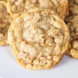 Stack of oatmeal cookies.