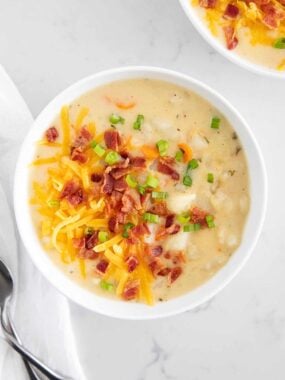 bowl full of loaded potato soup