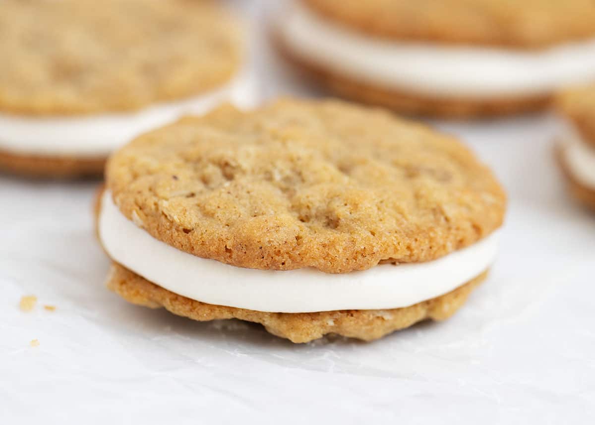 oatmeal cream pie on counter