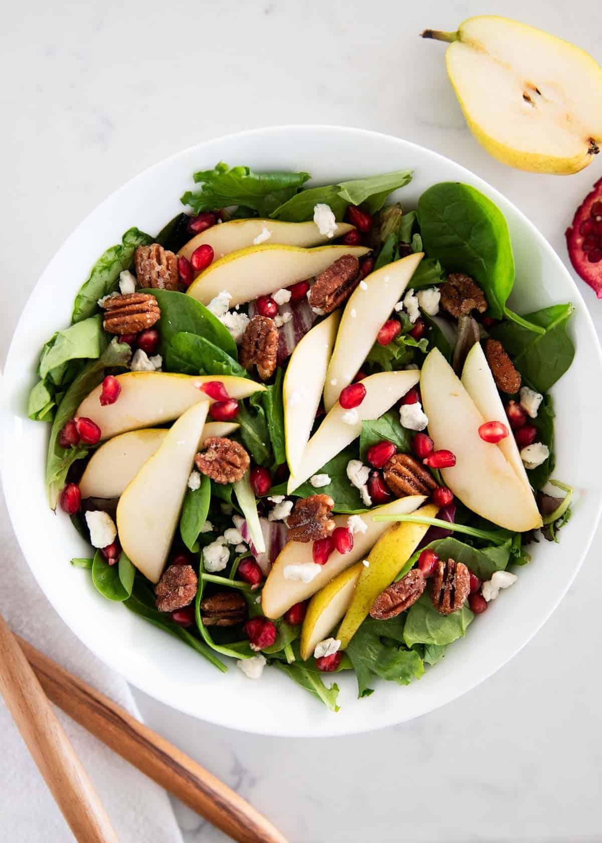 Pear and pomegranate salad.