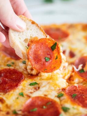 pizza dip close up