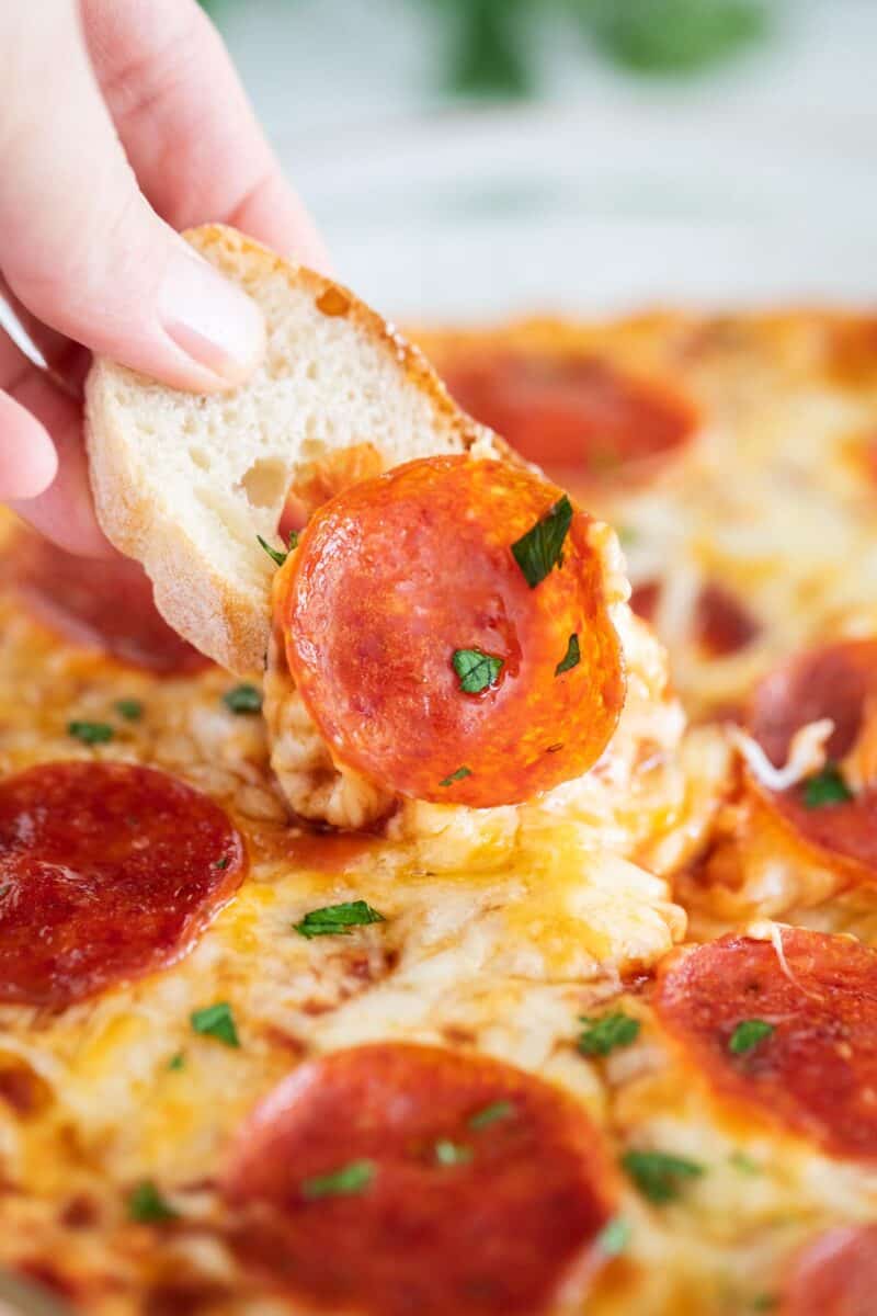 pizza dip close up