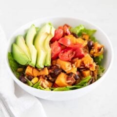 sweet potato bowls on table close up