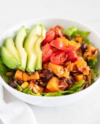 sweet potato bowls on table close up