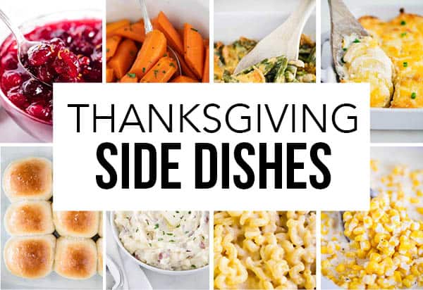 Collage of thanksgiving sides. 
