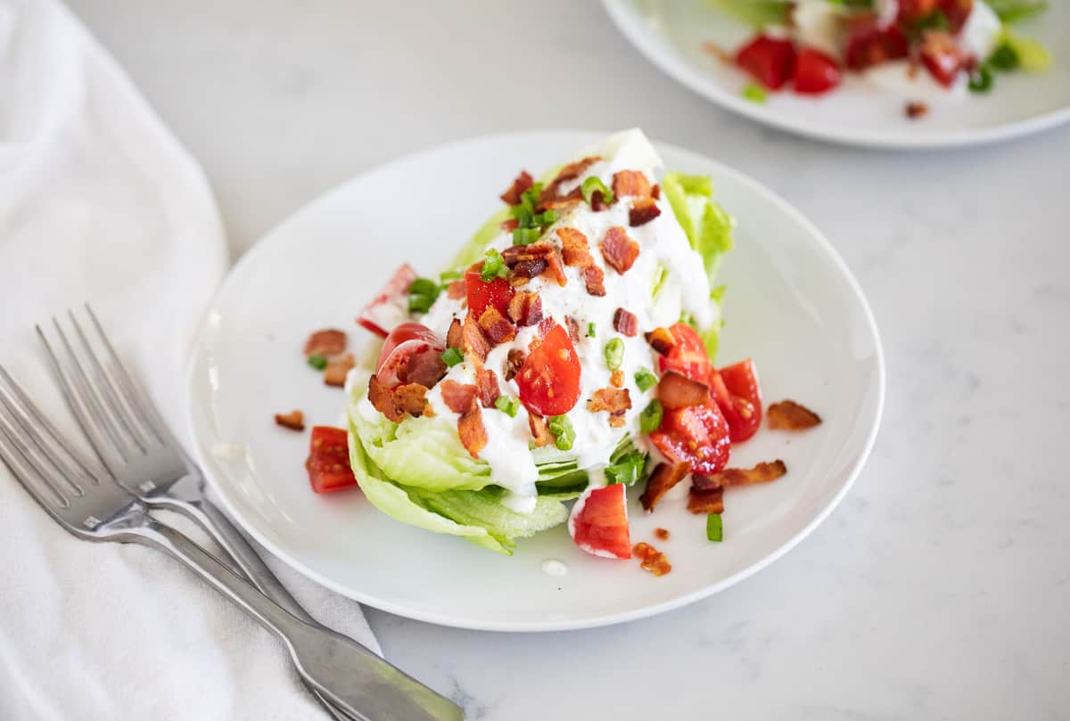 wedge salad on plate