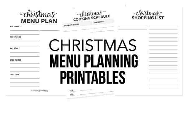 christmas menu planning printables 