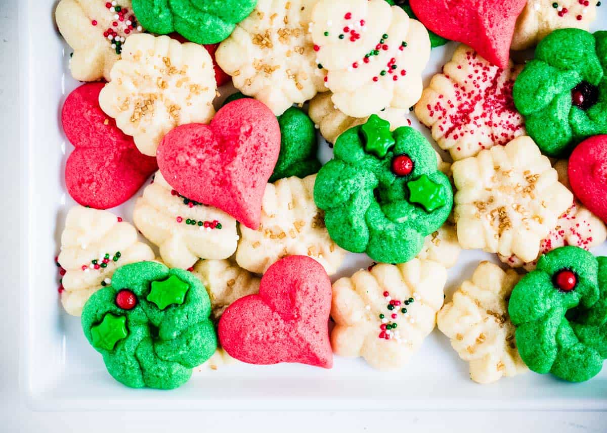 Christmas spritz cookies.