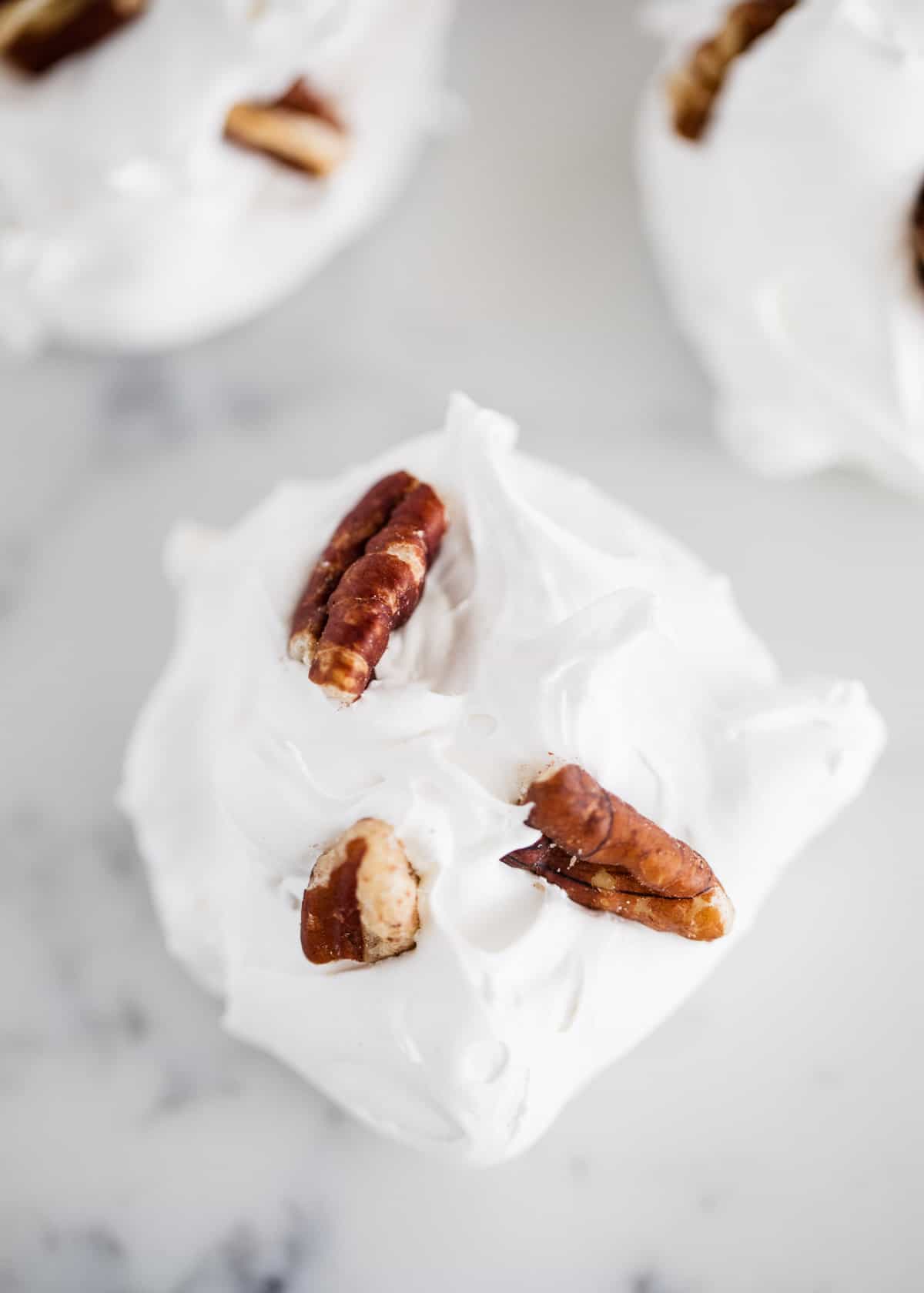 Divinity candy with pecans.