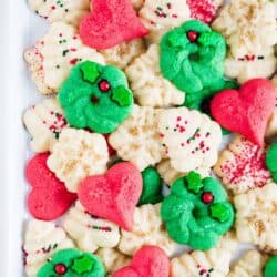 christmas spritz cookies on plate