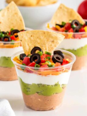 7 layer dip in cups
