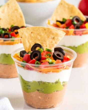 7 layer dip in cups