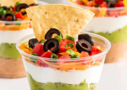 7 layer dip in cups