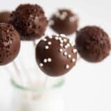 chocolate cake pops in jar