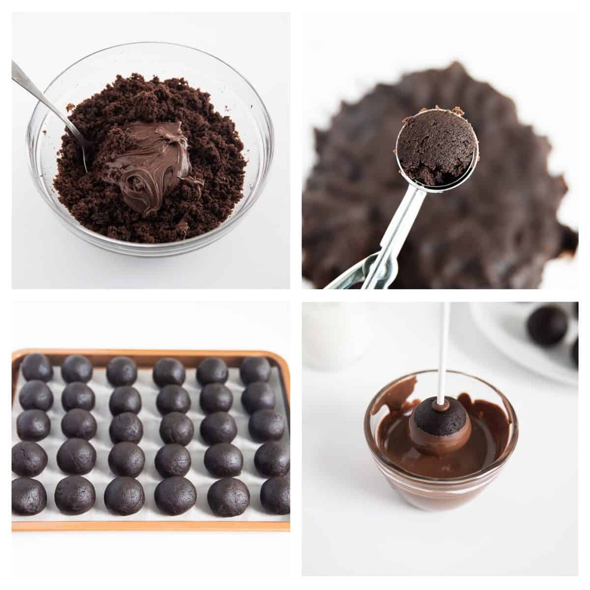 Delicious Homemade Chocolate Cake Pops on Sticks on Preparation Stock Image  - Image of horizontal, joystick: 102779349