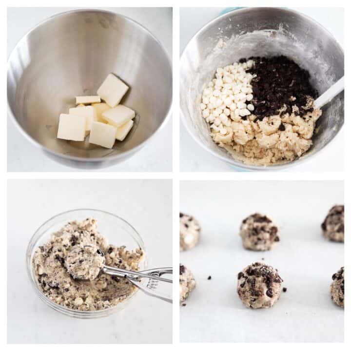 cookies and cream cookies ingredients collage