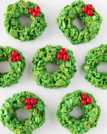 cornflake wreaths on table