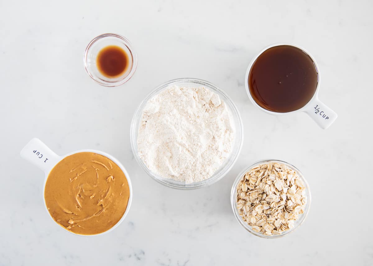 Kodiak cakes protein balls ingredients on table.