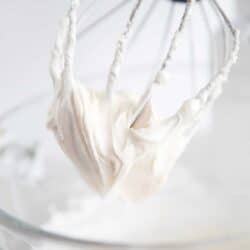 sour cream frosting in clear bowl