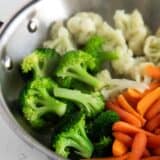 steamed vegetables cooked in pan