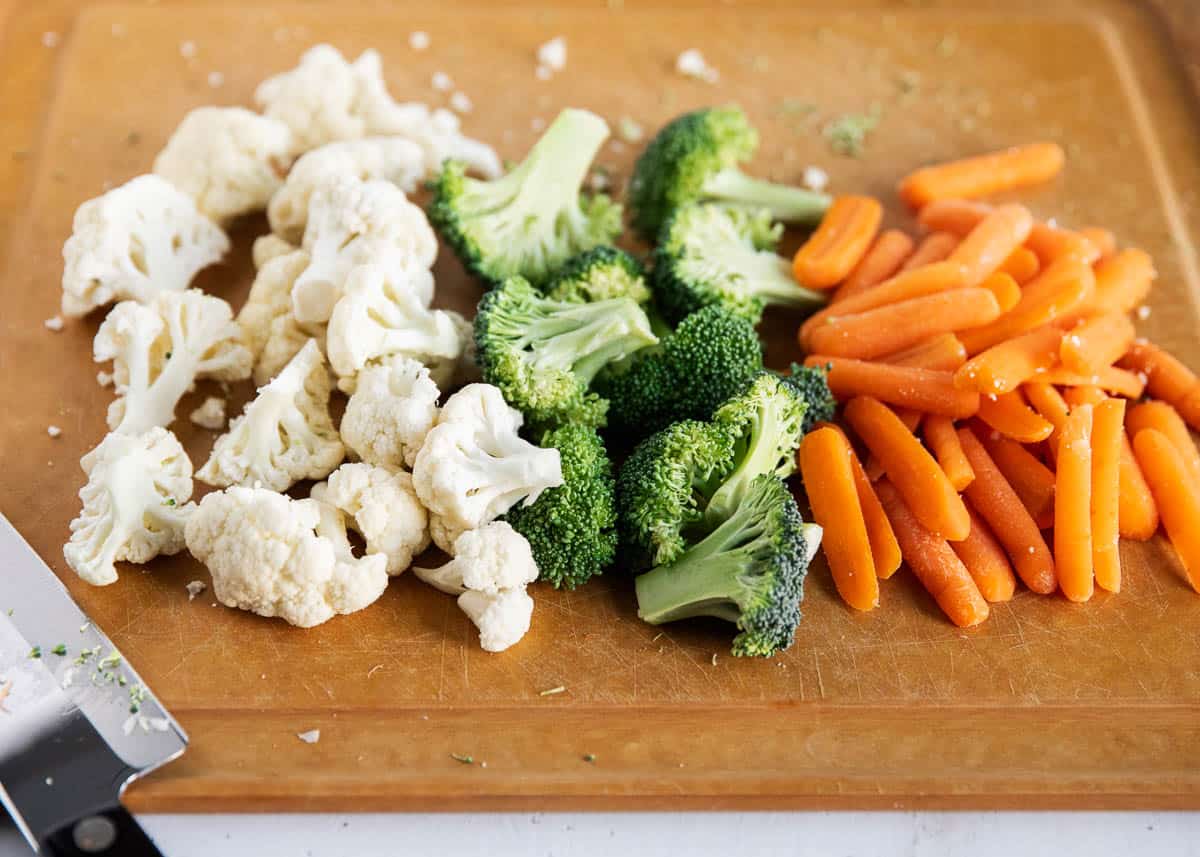 Instant Pot Steamed Vegetables (broccoli, cauliflower, & carrots)