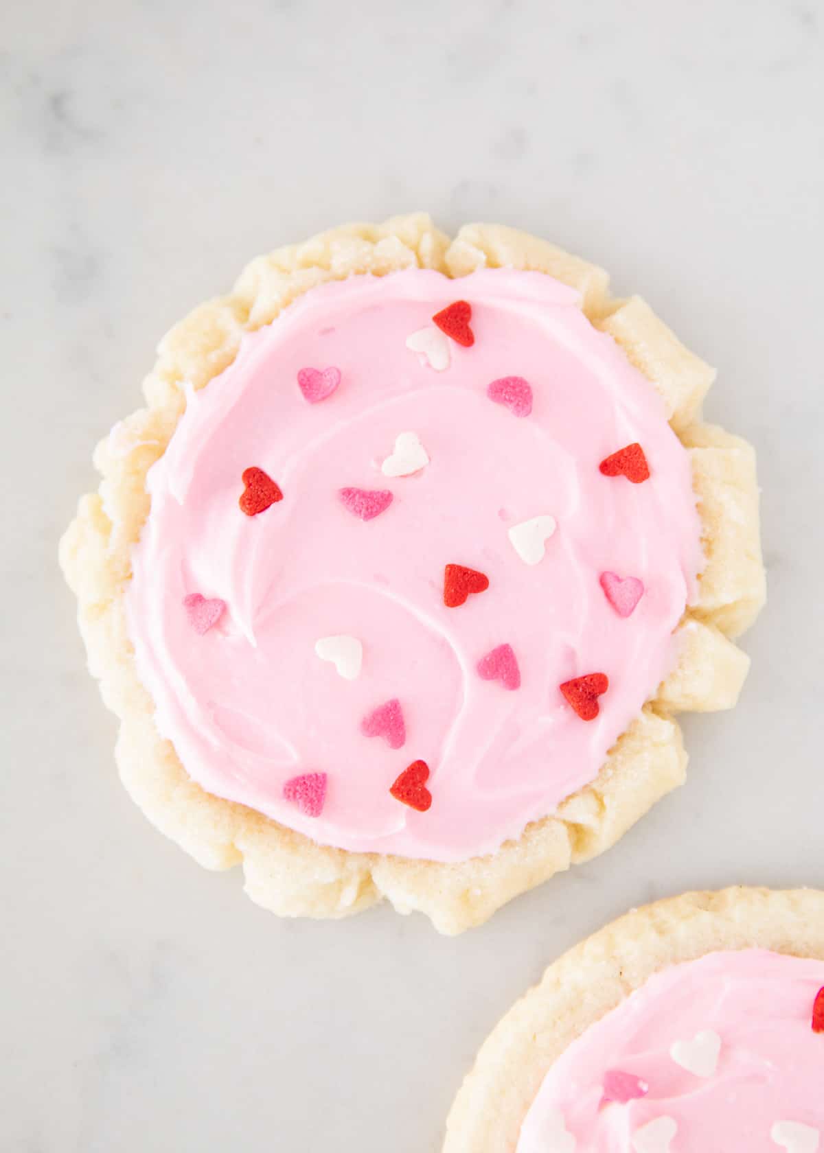 Swig cookies with sprinkles close up.