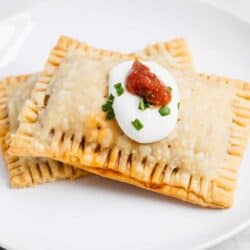 taco pocket on white plate