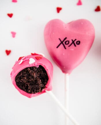 bite out of valentine cake pop