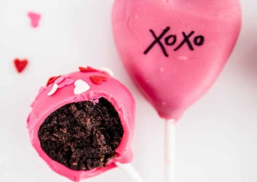 bite out of valentine cake pop